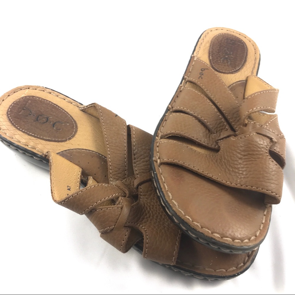 BOC Born Womens Brown Leather Sandals 8
